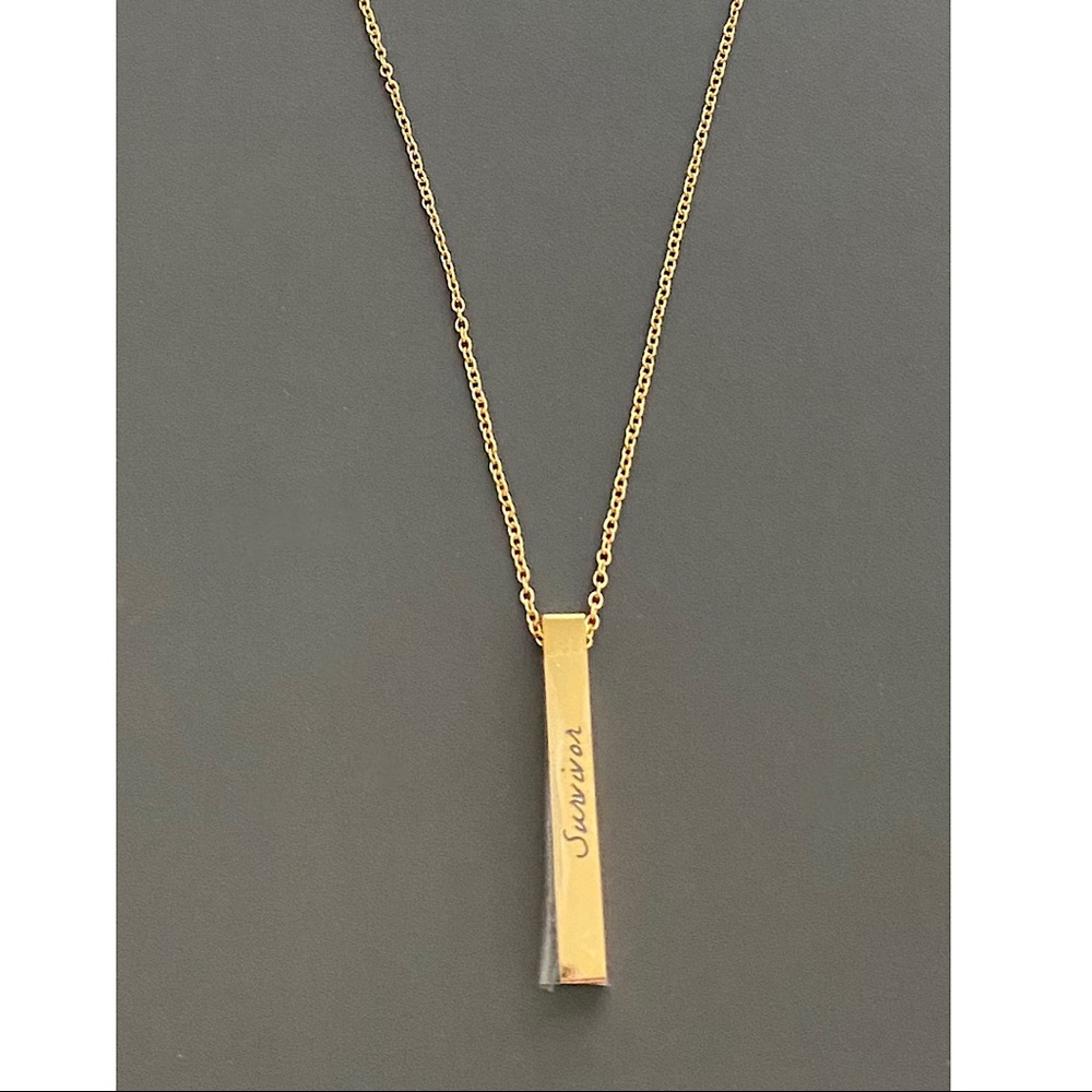 💜(Survivor) necklace 18K gold plated